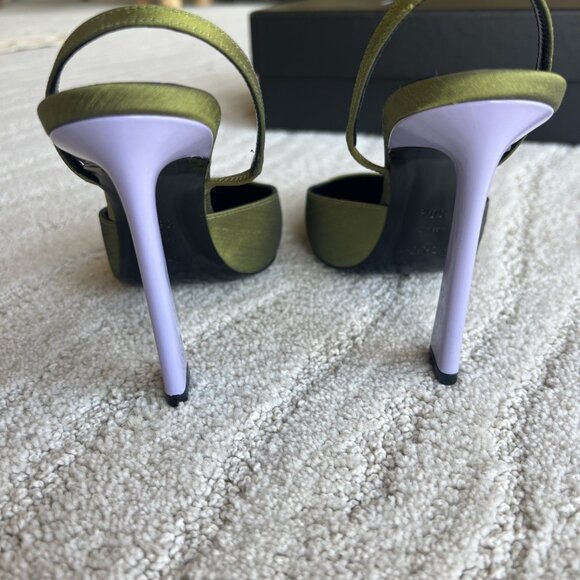 Saint Laurent Silk Slingback Pumps - Picture 4 of 10